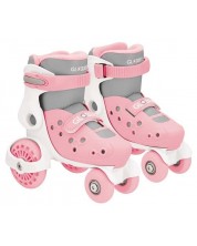 Patine cu rotile pentru copii Globber - Learning Skates, 26-29 mărimea, roz