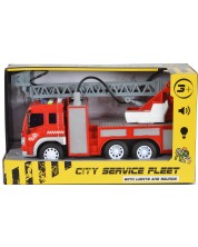 Jucărie pentru copii Moni Toys - Camion de pompieri cu pompă și scara, 1:12
