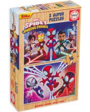 Puzzle pentru copii Educa din 2 x 16 de piese - Spider-Man și prietenii săi uimitori