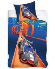 Set lenjerie de pat pentru copii  Sonne - Hot Wheels Track, 2 piese -1