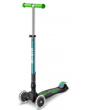 Trotinetă pentru copii Micro - Maxi Micro Deluxe Foldable LED, Neochrome Green