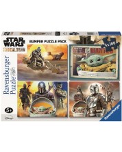 Puzzle pentru copii  Ravensburger din  4 x 100 piese - Star Wars: The Mandalorian -1