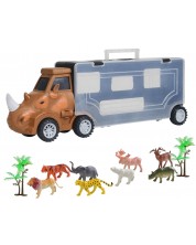 Raya Toys - Rinocer cu animale, 11 piese -1