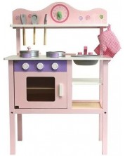 Bucătărie din lemn pentru copii Acool Toy - Roz -1