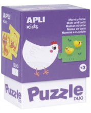 Puzzle pentru copii Apli Kids - Animale mama si bebe, 24 piese