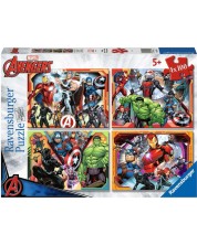 Puzzle pentru copii  Ravensburger din  4 x 100 piese - Marvel's Avengers -1