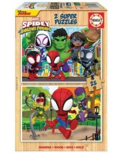 Puzzle Educa din 2 х 25 de piese - Spiderman și prietenii săi