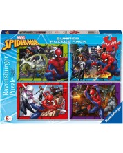 Puzzle pentru copii  Ravensburger din  4 x 100 piese - Spiderman