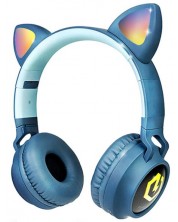 Căști pentru copii PowerLocus - Buddy Ears, wireless, albastre -1