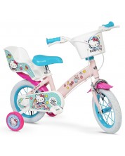 Bicicletă pentru copii cu roți ajutătoare Toimsa - Hello Kitty, 12'', roz