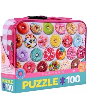 Puzzle pentru copii Eurographics din 100 de piese - Gogoși delicioase, Cutie de prânz