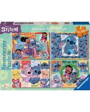 Puzzle pentru copii Ravensburger din 4 x 100 de piese - Stitch -1