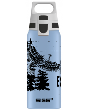 Sticla de apa pentru copii Sigg Shield One - Brave Eagle, albastru deschis, 0,6 L