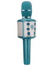 Microfon pentru copii Raya Toys - cu boxă Bluetooth, albastru
