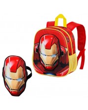 Ghiozdan pentru gradiniță Karactermania Iron Man - Armour, 3D, cu mască -1