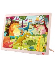 Puzzle din lemn pentru copii Toi World - Pamantul lui Dino, 100 piese