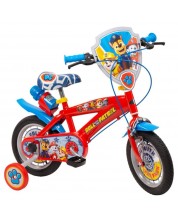 Bicicletă pentru copii cu roți ajutătoare Toimsa - Paw Patrol, 12'', roșu