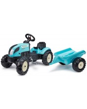 Tractor pentru copii Falk -  Cu pedale si remorca, albastru -1