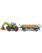 Jucărie Siku Farmer - Tractor cu remorcă și baloți de fân  -1