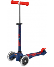 Scooter pentru copii Micro - Mini Deluxe LED, Navy Blue