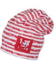 Pălărie din tricot pentru copii Sterntaler - 49 cm, 12-18 luni, roșu-alb -1