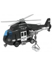 Jucărie pentru copii Raya Toys - Elicopter de poliție, negru -1