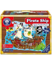 Puzzle pentru copii Orchard Toys - Corabia piratilor, 100 piese -1