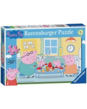 Puzzle pentru copii Ravensburger  din 35 piese - Timp de familie cu Peppa Pig -1