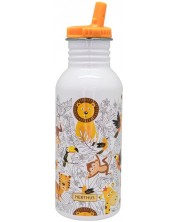 Sticlă pentru copii cu pai Nerthus - Junglă, 500 ml -1