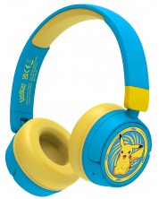 Căști pentru copii OTL Technologies - Pokemon Pickachu, wireless, albastre/galbene -1