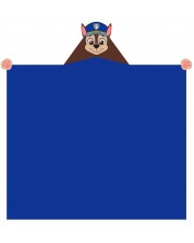 Pătură pentru copii cu glugă 3D Sonne - Chase Paw Patrol, 110 x 140 cm, albastră 