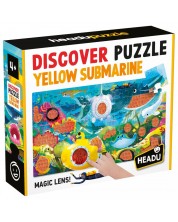 Puzzle educațional pentru copii Headu - Submarin galben -1