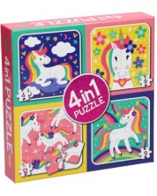 Puzzle pentru copii Win Holland 4 în 1 - Unicorni -1