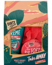 Dirty Works Set de cadou Take Away, 2 piese + Burete de baie