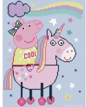 Goblen diamant Diamond Dotz - Peppa Pig și Unicornul Magic, 27 x 35 cm