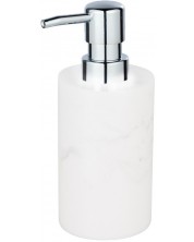 Dozator de săpun lichid Wenko - Onyx, 8,5 x 18 x 7,5 cm, marmură albă -1