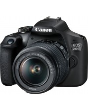 Aparat foto DSLR Canon - EOS 2000D, EF-S 18-55mm, SB130, negru -1