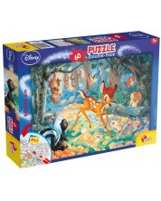 Puzzle pentru copii cu două fețe Lisciani - Bambi și prietenii -1