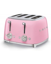 Toaster dublu Smeg - TSF03PKEU, 2000W, 6 trepte, roz