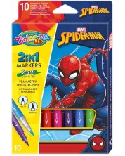 Carioci cu doua varfuri Colorino - Marvel Spider-Man,  10 culori -1
