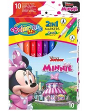 Markere cu doua varfuri Colorino Disney - Junior Minnie, 10 culori