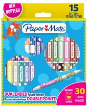 Paper Mate Kids Coloring Markere cu două fețe - 15 bucăți