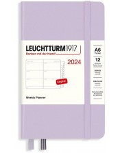 Carnețel de buzunar Leuchtturm1917 Planificator săptămânal - A6, violet, 2024