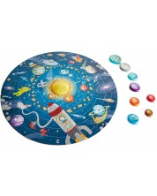 Puzzle educativ Hape - Sistemul solar, cu figuri planete