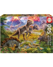 Puzzle Educa din 500 de piese - Intalnirea dinozaurilor -1