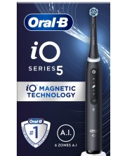 Periuță de dinți electrică Oral-B - iO S5 + TC, 1 vârf, negru - imagine 1