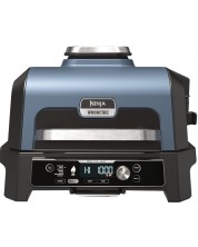 Grătar electric Ninja - Woodfire Pro Connect XL, 1700W, negru/albastru