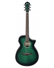 Chitară electro-acustică Ibanez - AEWC16QATEH, Transparent Emerald Burst - imagine 1