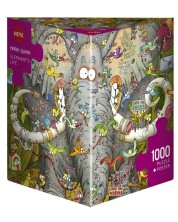 Puzzle Heye de 1000 piese - Viata elefantului, Marino Degano