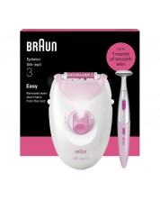 Epilator Braun - SE 3-202, 2 trepte, cu trimer, alb - imagine 1